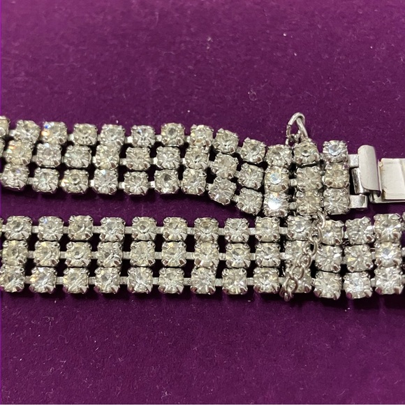 Vintage Signed Sherman Crystal Tennis Bracelet - Picture 9 of 9